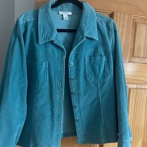Christopher & Banks Teal courdoroy Jean Jacket.
